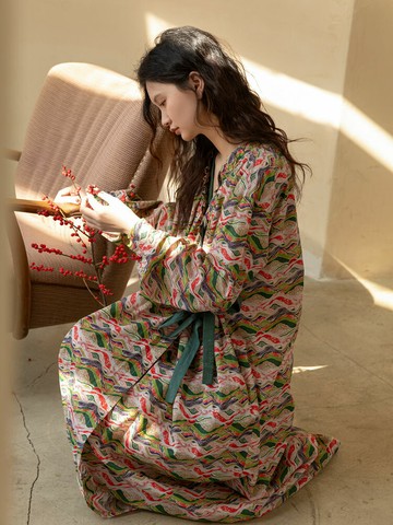 睡衣睡袍浴袍女裙純欲風家居服外袍時尚春秋新款