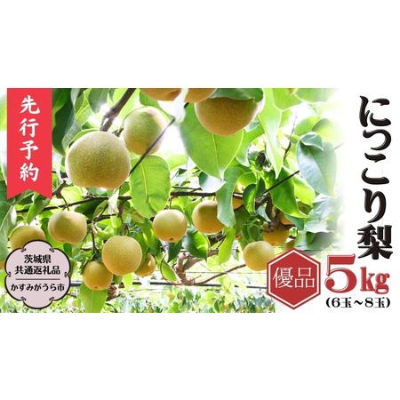 ふるさと納税 《 優品 》にっこり梨 約5kg 6玉〜8玉（茨城県共通返礼品／かすみがうら市) 鈴木農園 産地直送 フルーツ 甘い 直送 .. 茨城県桜川市