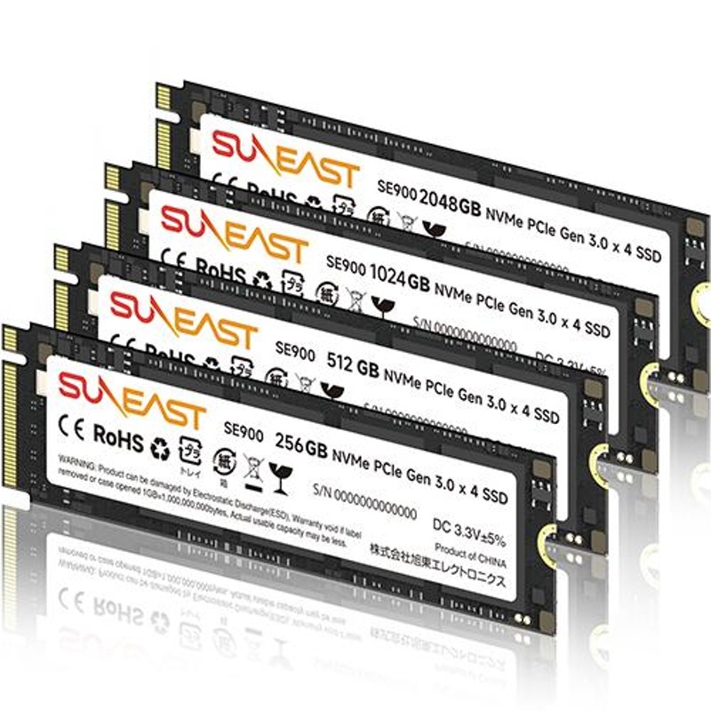 SUNEAST 1TB NVMe SSD PCIe Gen3 x 4 M.2 Type 2280 内蔵 SSD 3D NAND