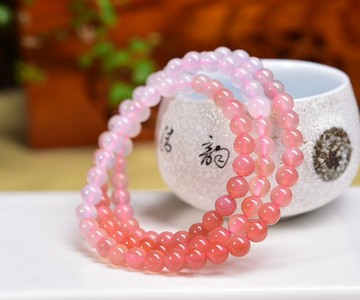 純天然極品鹽源瑪瑙多圈手鏈 珠經6MM 色澤油潤 富貴美豔