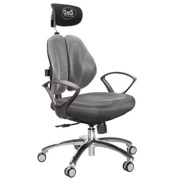 GXG 雙軸枕 雙背電腦椅(鋁腳/D字扶手)  TW-2604 LUA4