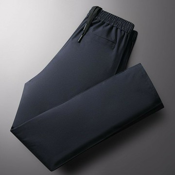 新款羽絨褲直筒時尚男士鵝絨褲90絨防風釣魚褲鬆緊褲男褲子輕薄款