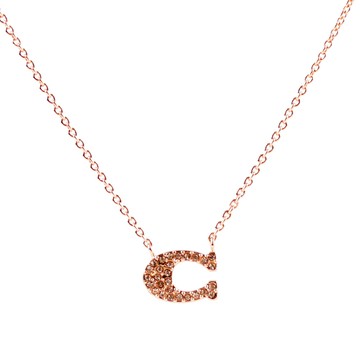 COACH C Logo水鑽項鍊(玫瑰金) 91433 RGD