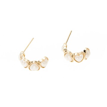 [銀針] 心型珍珠耳環 / Heart Shaped Pearl Earring