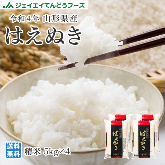 お米 20kg (5kg×4袋) はえぬき 山形県産 令和5年産 精米 お米 rhn2005