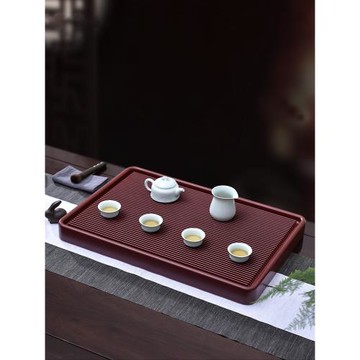 漢唐電木茶盤大號家用電膠木茶臺現代簡約商端功夫茶具排水茶托盤