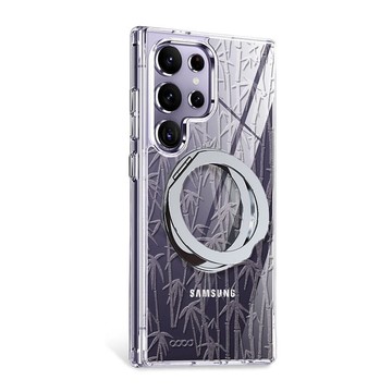 Samsung S25/S24/A56/Flip7 浮雕感軍規360旋轉磁吸立架手機殼-竹