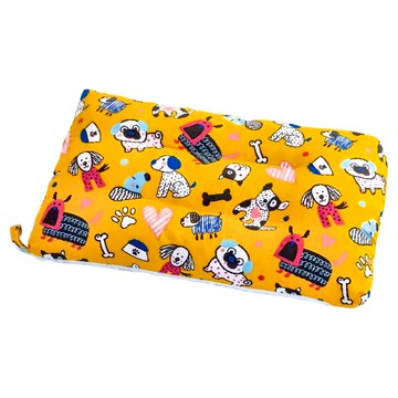 愛北鼻 獨家加厚水洗枕 親膚透氣 可愛卡通圖案 一體成型  43 x 28cm  金色幸運狗狗  1個