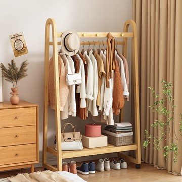 公司貨 免運 衣架 實木衣帽架 晾衣架 實木衣帽架衣架家用掛衣架落地臥室網紅晾衣架簡約房間掛衣服架子工廠現貨直銷 可開立發票 售後保障 全館八折 5k828