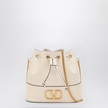 Vlogo ivory leather bucket bag