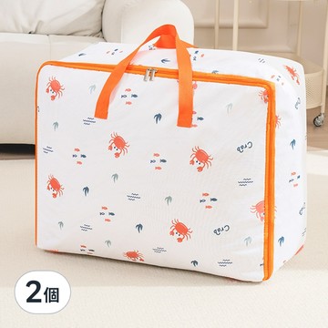 Couselect 防塵防潑水加厚棉被收納袋 中  2個  橘紅螃蟹