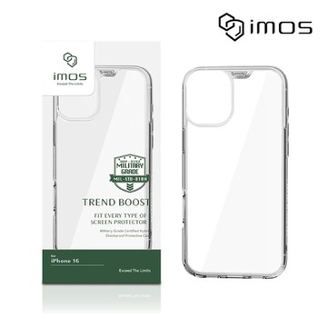 imos iPhone 16 6.1吋 軍規認證雙料防震保護殼(透明)