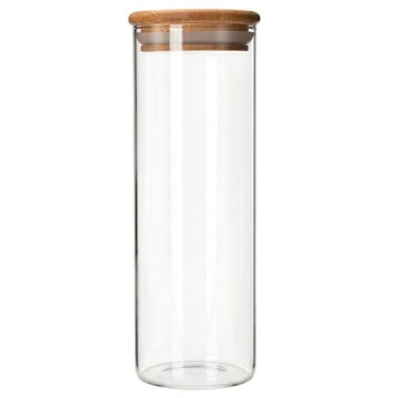 JAR嚴選 竹木蓋高硼矽玻璃密封儲物保鮮罐  500ml  1個
