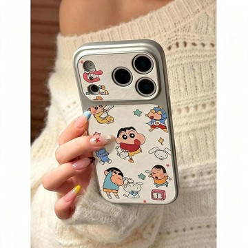小羊皮蠟筆小新iPhone蘋果17/18 防摔15/16防護14/13保護殼12/11手機殼 潮