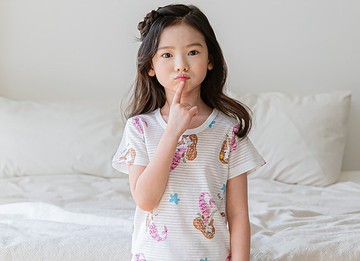 人魚公主的旅行-輕透空氣衣短袖韓國童裝-K24105