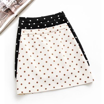 波點半身裙女2025新款夏季薄款復古高腰港味學生包臀裙短裙a字裙
