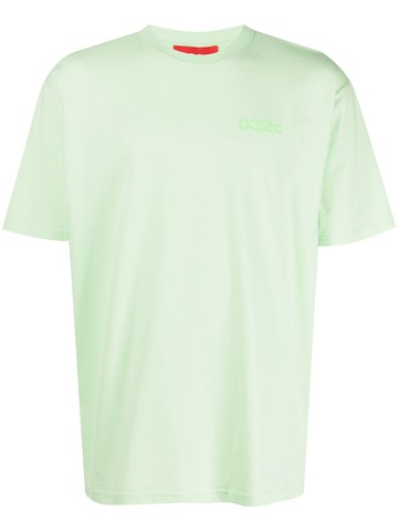 032c - logo-print cotton T-shirt - men - Cotton - L - Green