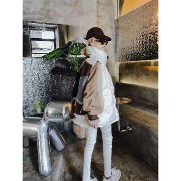 歐洲站立領白鴨絨冬季無袖馬夾