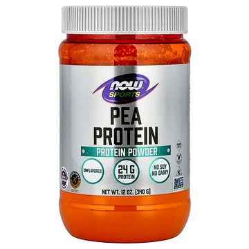 NOW Foods, 運動系列豌豆蛋白營養粉，原味，12 盎司（340 克）