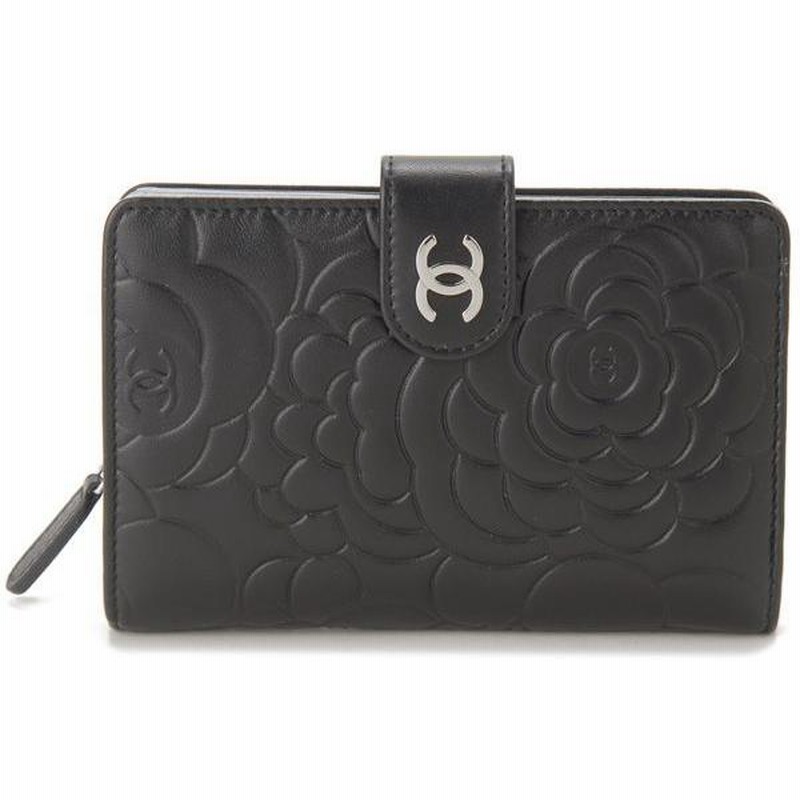 CHANEL シャネル 二つ折り財布 黒 レザー カメリア 美品 CHANEL/シャネル カメリア 二つ折り財布 入荷のお知らせです