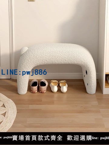 【店家補貼】貓咪換鞋凳門口可坐網紅款入戶門穿鞋凳坐墊軟包創意小凳子沙發凳
