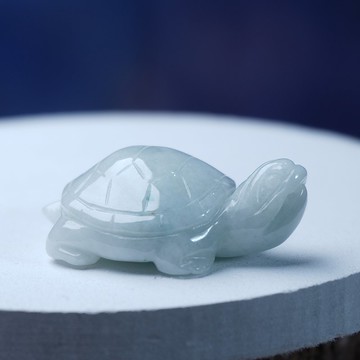 【吉祥‧長壽】飄花翡翠烏龜 | 天然緬甸A貨翡翠 | 送禮