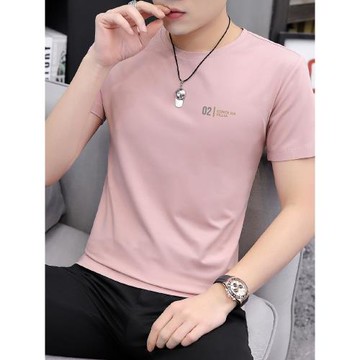 冰絲純棉男裝男士短袖t恤2025新款潮流體恤衫潮牌冰感上衣服薄款