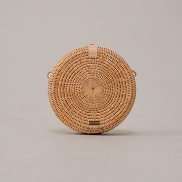 荷蘭設計 Manava Mandala圓形藤編包 - 裸色背帶