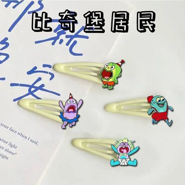 ✨動感 優選✨比奇堡居民可愛髮夾卡通動漫ins應援少女夾子學生透視bb夾小清新