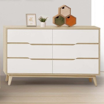 文創集 亞果卡雙色4尺六抽斗櫃-120.1x40x76.2cm免組