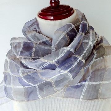 絲綢 手織絲巾【遙月07】