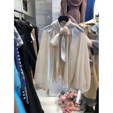 設計感小眾蝴蝶結長袖襯衫女2026初春季新款韓版寬松法式氣質上衣