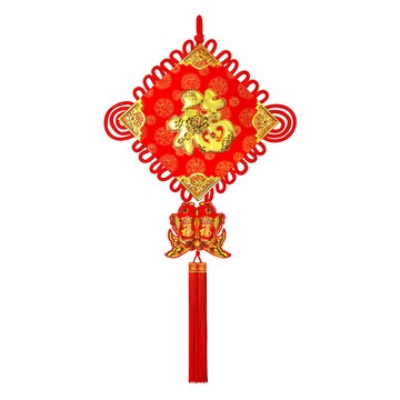 寶堂居 2入中國結花開富貴 迎金福有餘 新年吊飾-新春過年掛飾/流蘇開運掛件/招財/入厝室內裝飾/平安結裝飾