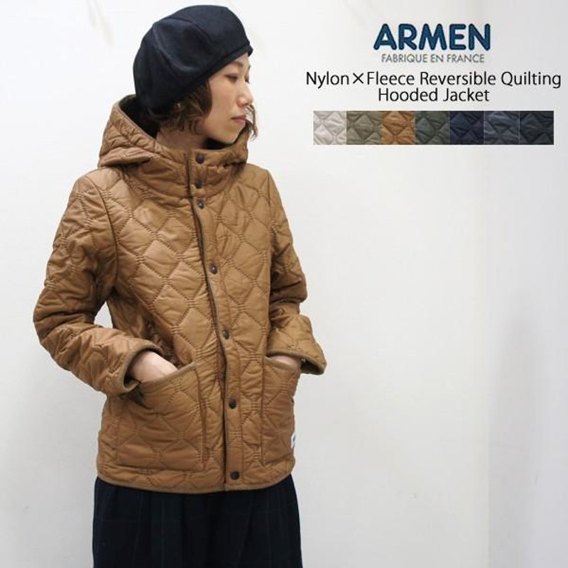 ARMEN フード付きボアジャケット　0 ネイビー　フリース