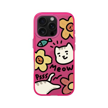 iPhone 16 Pro Clear 粉漾桃 - 小貓貓們 Little Cattos - Meow&Flowers