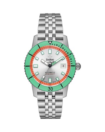 Zodiac Compression Diver Automatic Stainless Steel Watch, 40mm