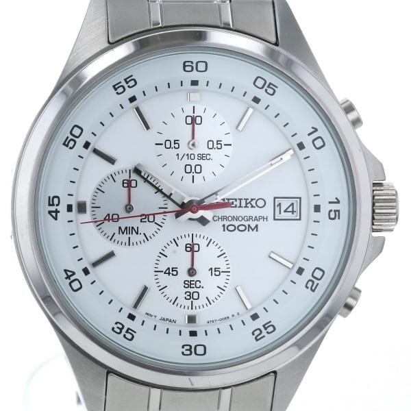 セイコー SEIKO クロノグラフ 4T57-00E0 デイト クオーツ ホワイト 文字盤 3針式 メンズ 腕時計 【kk】【中古】 |  LINEショッピング