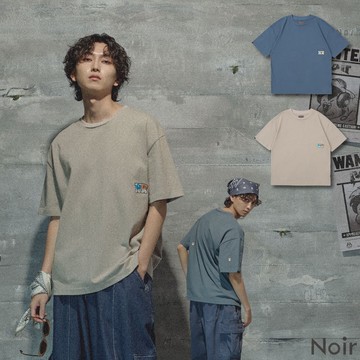【NOIR】刺繡短T 純棉短T 寬鬆短T 潮流短T 質感短T 夏季短T 百搭短T 上身 短袖 短T T恤