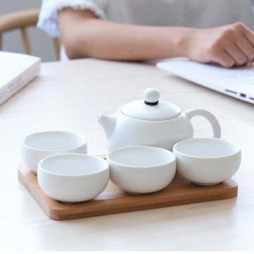 日式旅行功夫茶具小套裝戶外茶盤簡約便攜式包家用泡茶壺陶瓷茶杯