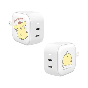 【正版授權】狗狗好朋友開心布丁狗GaN 45W Type-C雙孔充電頭