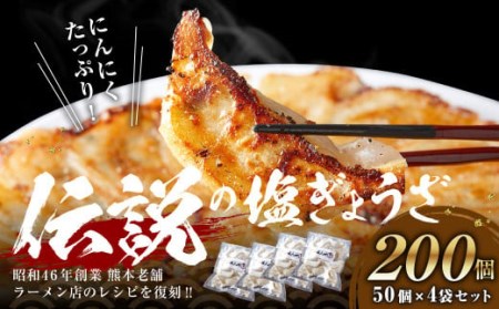 にんにくたっぷり 伝説の塩ぎょうざ 200個（50個(約700g)×4）計約2.8kg