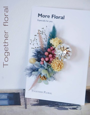 手工果實永生乾燥花聖誕卡片