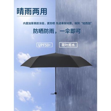加大125cm超輕折疊輕便晴雨兩用雙人雨傘黑膠防曬防紫外線太陽傘