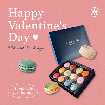 【情人節限定】MANO MANO 經典手工馬卡龍禮盒｜12入