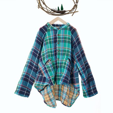 冬曦慶光雙面穿前短後長襯衫 | 雙面造型 百搭格紋 冬季節慶