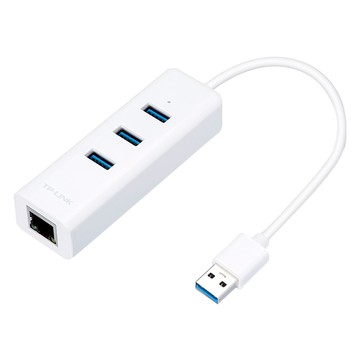 tp-link 3埠USB 3.0家用集線器與 Gigabit USB 網卡 UE330  白色  1個