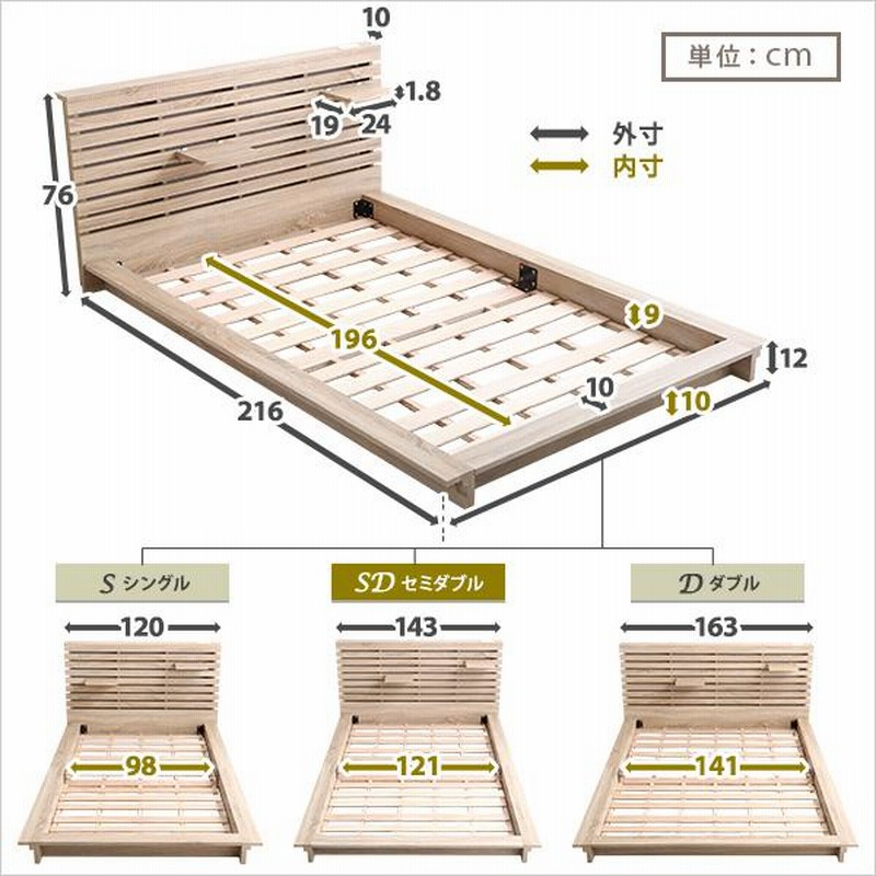 本日売り切り 北の住まい設計社 セミダブルベッドフレーム （受渡終了 