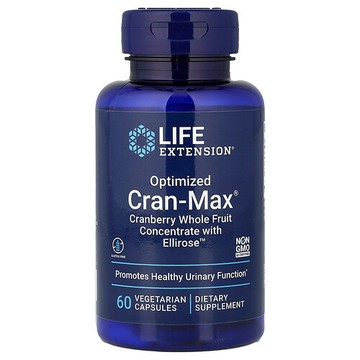 Life Extension, Optimized Cran-Max，含 Ellirose 的濃縮蔓越橘全果，60 粒素食膠囊