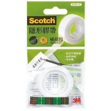 本月熱銷推薦 滿額再折【史代新文具】3M 810R-15M 19mm×15M 隱形膠帶補充包