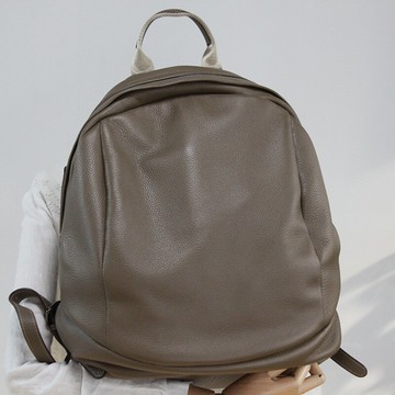 後背包真皮雙肩包-軟皮大容量中性貝殼包男女包包2色74au2【獨家進口】【米蘭精品】